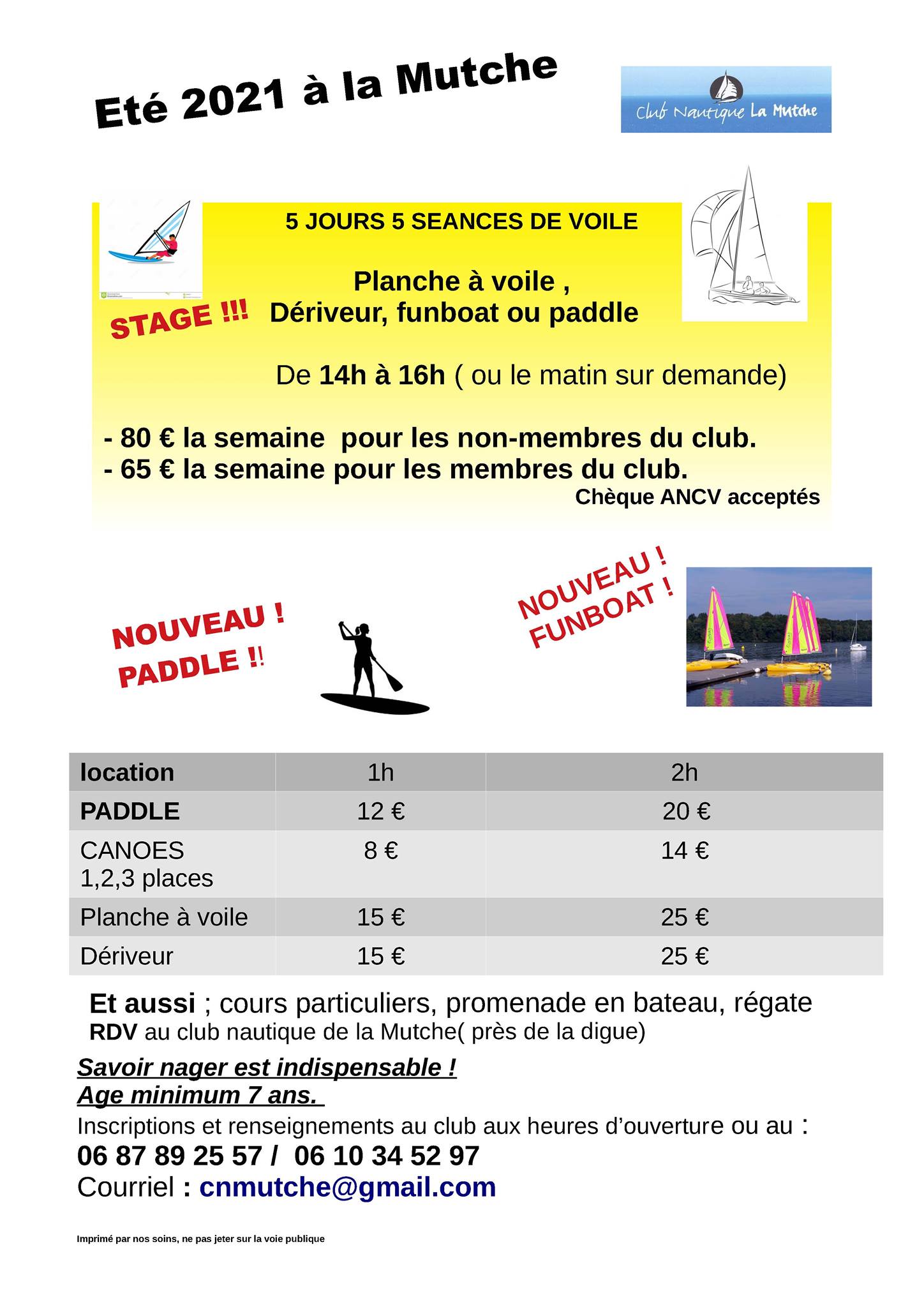 Club nautique de la mutche : été 2021